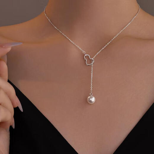 Laomiao 925 Silberkürbis Perle Quaste Halskette Licht Luxus Frauen 2025 Neues Design Sinnes Temperament Schlüsselkette vielseitig