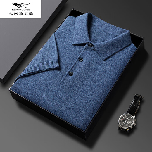 Siete lobo puro cárdigan de manga corta primavera casual y otoño delgada boutique boutique suéter de mante manga camisa top molan 3xl 185-