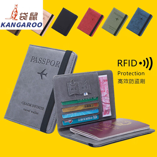 Kangaroo (Kangaroo) Anti-Diebstahl-Zertifikat-Paket Passportpaket RFID PASSPORT PACATION Multifunktionszertifikat Paket Reisepassklammer Custom Logo Pink Pink