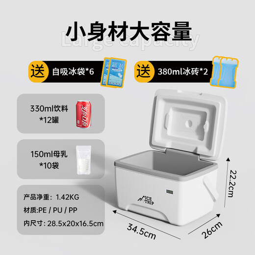 Bingtu Medical Isolation Box Kühlschrankbox Muttermilch Frischwachtfahrzeug RV liefert Kaltkettenübertragung Temperaturanzeige 8L