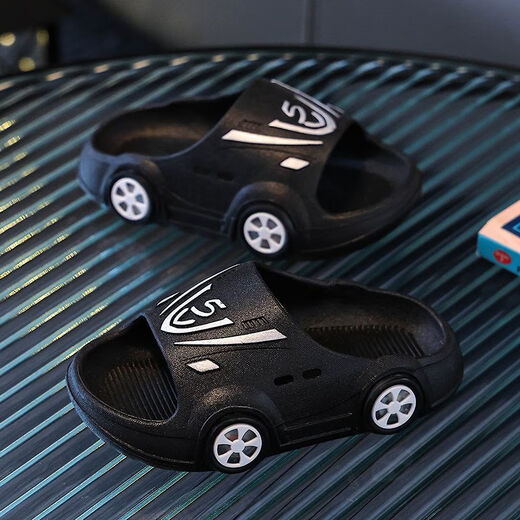 Qisiman Children's Slippers Luminous Summer New Style Boy Baby Lighting Car Home and Outdoor Soft Soled Anti-Slip Sandals Blue No Lights No Size 32-33 (Suitable for Feet Length 19 Centimeters)