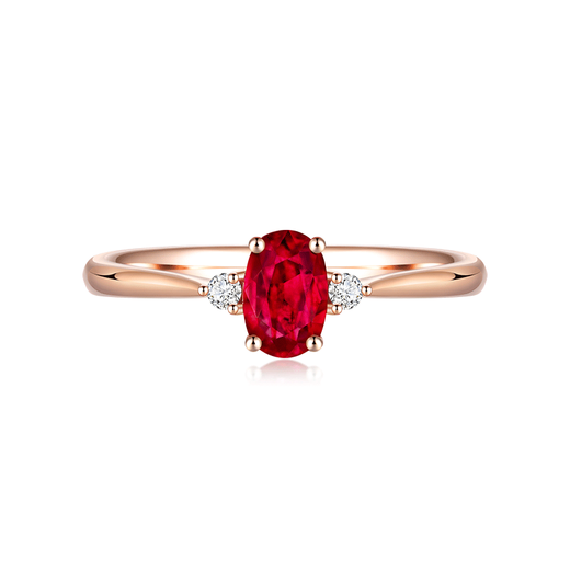 Tingliang 18K gold 0.6 carat pigeon blood red ruby ring, natural diamond women's ring, colorful treasure for your lover, size message (No. 10 to 20) in stock