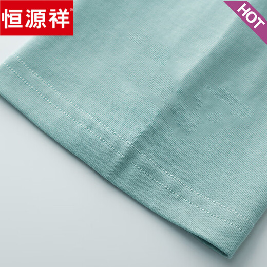 Hengyuanxiang 2025 new spring and autumn summer pure cotton high-end seven-quarter sleeve T-shirt women's mid-sleeved loose fashionable age-reducing top W6172 ice blue mid-sleeved M (recommended 80-105Jin [Jin equals 0.5 kg])