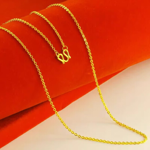 RSRDDY Lao Fenghuang Gold Store's same necklace 999 women's fine clavicle chain O-shaped chain gold-plated chain for my wife 18k gold 0-shaped necklace Lao Fengxiang's same style