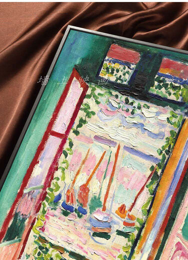 La fenêtre ouverte de Yu Senyi Henri Matisse peinture décorative Art Peinture Brutaliste Box électrique Box Paint Femme par la fenêtre 90 * 12035 mm Cadre doré d'épaisseur