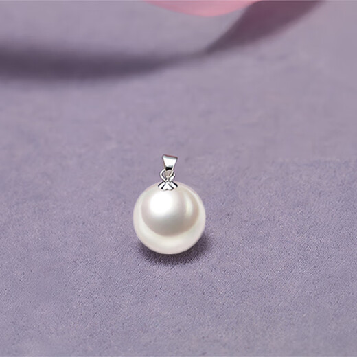 Drops of water form pearls Nanzhu Family freshwater pearl pendant without chain 925 silver single pendant gift for mother, wife, girlfriend 7.0-8.0mm white pearl + white holder