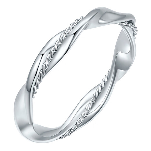 Century edge platinum ring female Mobius exchanges for PT950 twist platinum ring as a birthday gift for girlfriend and boyfriend 2.64g circle number 15