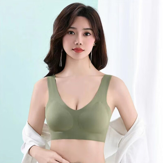 Large Size Ice Silk Seamless Beautiful Back Bra Women's Wireless Gathering Anti-sagging Summer Thin Breathable Soft Support Bra Skin Color - 1 Pack L (Recommended 100-120 Jin Jin equals 0.5 kg)