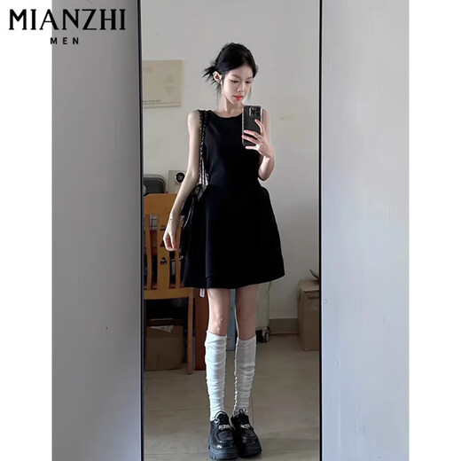 
Cotton French irregular black sleeveless dress for women in summer 2025 new small and high-end temperament short skirt 920 black [high quality 38.5] L 100-115Jin [Jin equals 0.5 kg]
