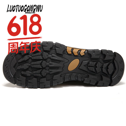 Camel Dance Herrenschuhe weiche und komfortable handgefertigte lässige Schuhe Hartschuhe-resistent atmungsaktive Kuhleckenschuhe Herren Wandern im Freien Wanderschuhe 6198 Khaki 44