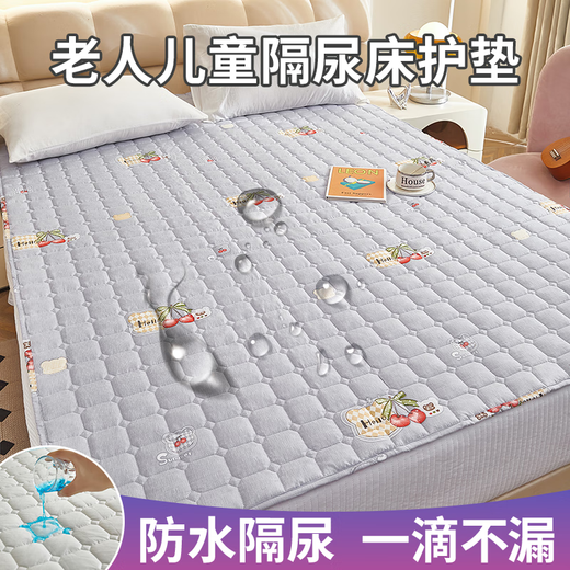 灌湘鸟隔尿垫1.8米x2米a类防水床垫婴儿加厚褥子软垫布底尿布床单可水洗 菠萝浅绿-新升级TPU防水隔尿垫 201*221cm【2.0米双人加大床】