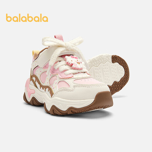 Balabala children's shoes, children's sports shoes, girls' jogging shoes, autumn and winter dad shoes, Kuromi shoes, velvet, warm and fashionable