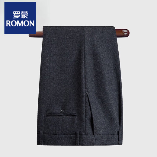 Luo Meng autumn and winter woolen tunic suit for middle-aged and elderly men, loose tunic suit, Chinese style Chinese dress, navy blue XL 180/76a