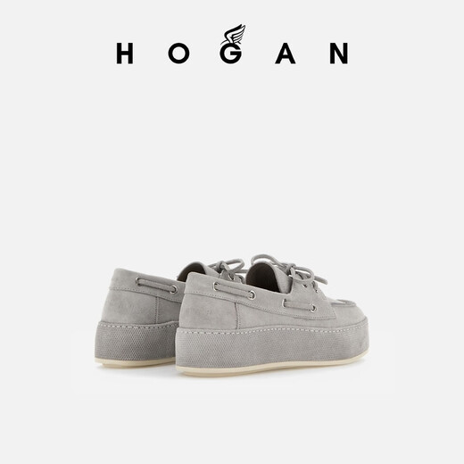 HOGAN【TC】女鞋春夏系列H-Wrap系列H681船鞋系带厚底鞋 灰色 35