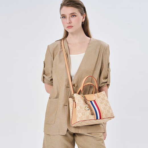 GUSKI French brand women's bag 2025 new bucket bag printed one-shoulder crossbody handbag tote bag Valentine's day birthday gift girl brown [Brown] Send your girlfriend to your wife to your mother to your girlfriend