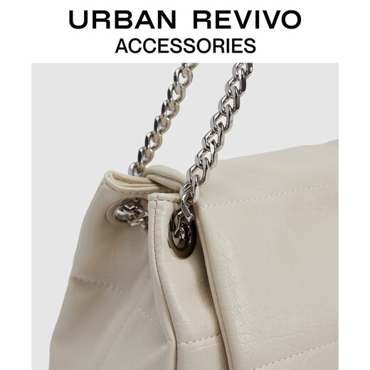 
URBAN REVIVO2025 Summer New Women's Temperament Chain Shoulder Crossbody Bag UAWB50132 Beige White