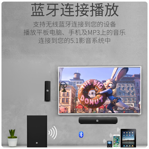 JBL CINEMA 525 satellite home theater Bluetooth wireless speaker integrated power amplifier 5.1 surround speaker TV living room panoramic sound home computer audio theater player theater version CINEMA 525 home theater set