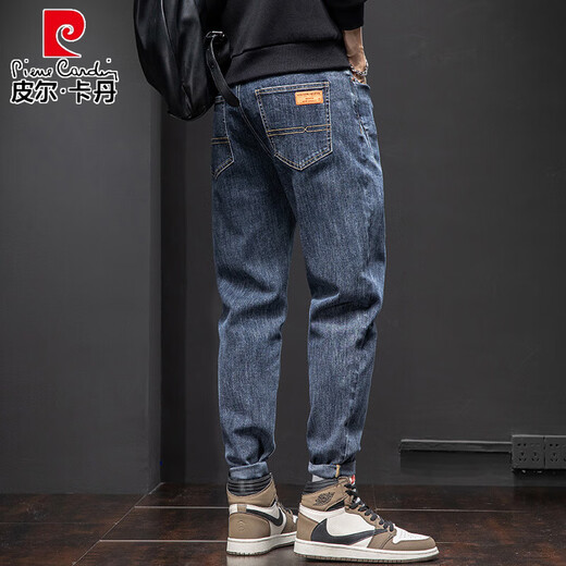 Pierre Cardin Straight Jeans Men's Summer Thin Fashion American High-End 2025 Nouveau pantalon lâche décontracté élastique 6621 bleu 28