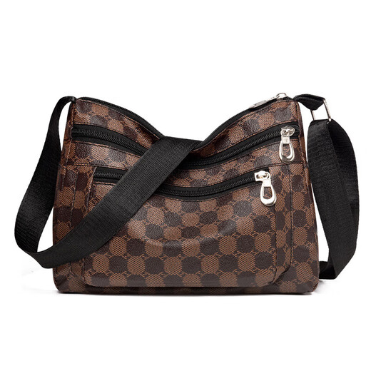 
PSVORT new versatile and atmospheric middle-aged women's bag mother bag multi-layer soft leather one-shoulder crossbody bag mother-in-law bag crossbody bag arrow pattern