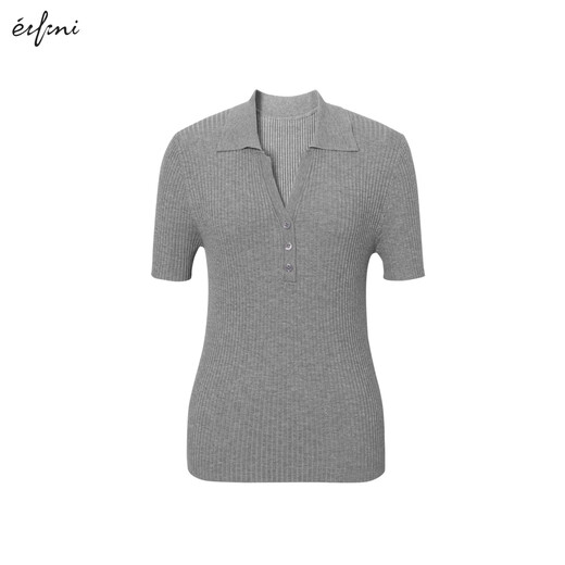 Eifli (eifini) Eifli breathable high-sensored sister-sensing polo collar sweater short-sleeved women's casual workplace commuting 2025 summer new style rock lime M 105-115Jin [Jin equals 0.5 kg]