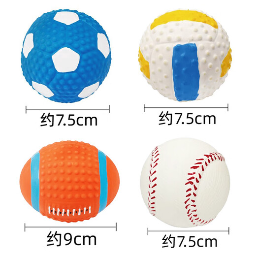 HELLOJOY Sound Ball Dog Toy Teething Resistant Bichon Latex Bichon Corgi Puppy Pet Self-Happiness Relief Artifact