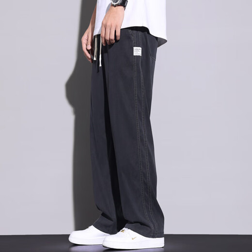 Baumwollsommer dünne Tennisjeans Männer loser Eise Seiden lässige lässige Hose Männer trendige Marke Hosen Männer 1048 Black M.