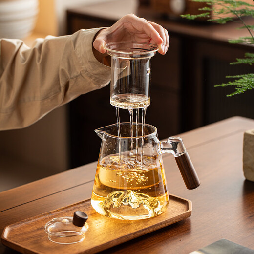 Eight Thousand Lines Teapot Tea Water Separation Glass Tea Set Office Household Large Capacity Tea Making Special Thickened Filter Tea Maker