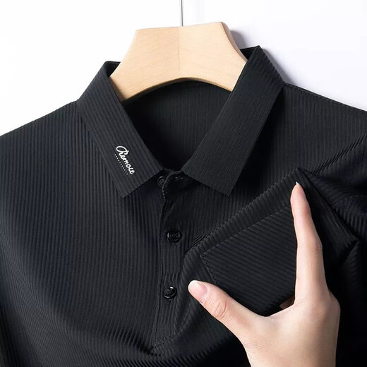 La Vico Hailan Home (HLA) Mismo estilo Dad Summer Camiseta de manga corta Hombres Men a la corbata de seda Tie Pocket Top Top de mediana edad y anciana DX-ZF9196 Navy [Pocket True Pocket] M 165 Tamaño recomendado 90-115 Jin [Jin equivale a 0.5 kg]