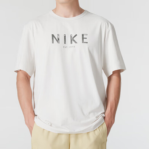 Nike (NIKE) T-shirt men's quick-drying short-sleeved summer new sportswear light and sun protection top running suit Fanbai HV4882-121 Quick-drying and breathable L 130-150Jin [Jin equals 0.5 kg]