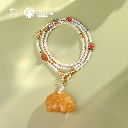 Potala Palace Beeswax Pearl Necklace 925 Silver Six-Character Mantra Transfer Pearl Nanhong Duobao Women's Pendant as a Gift for Your Girlfriend Beeswax Pearl Necklace