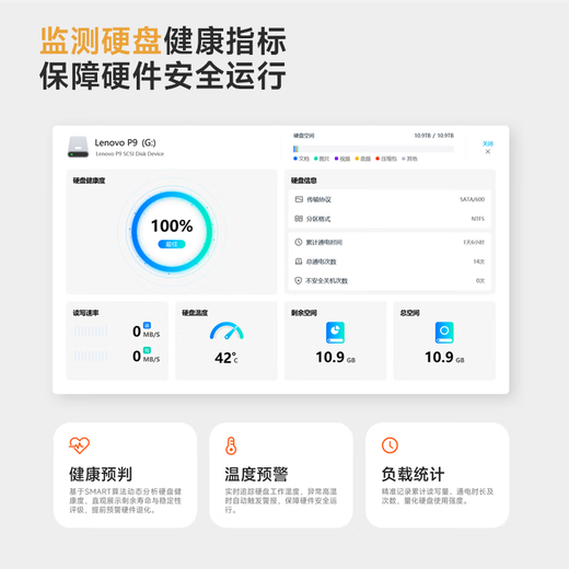 Lenovo mobile mechanical hard drive AI intelligent search automatic backup encryption 3.5-inch 16TB large capacity desktop home office PHDD external storage mobile hard drive P9