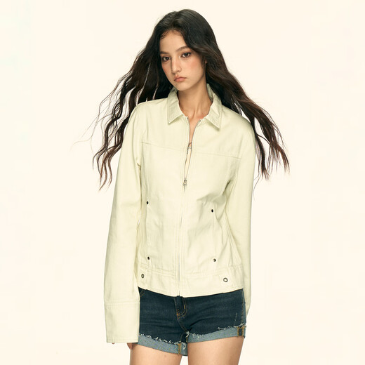 AAISUP American Retro Lapel Vintage Longleaded Jacket for Women 2025 Осень Новая универсальная тонкая короткая стройная куртка от белого m