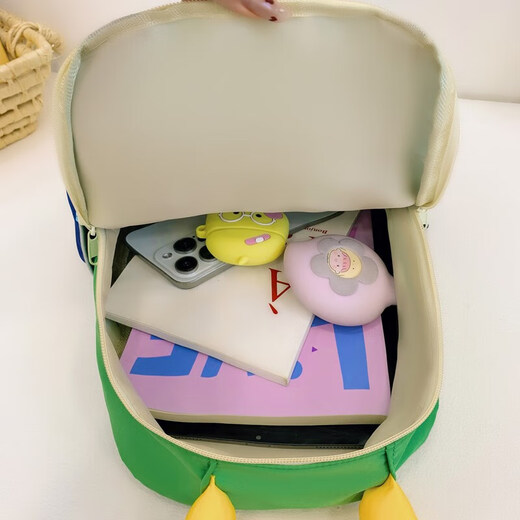 幼儿园书包男女孩儿童出行双肩包小学生宝宝旅游户外撞色外出背包 ZW-0833#蓝色小号送钱包