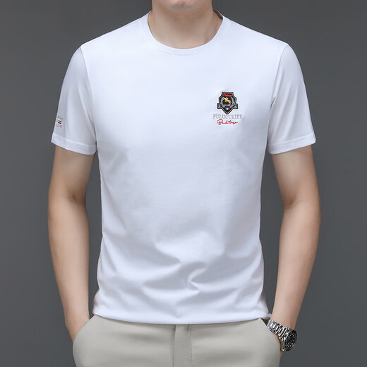 Soodu Shark T-shirt à manches courtes hommes Color de cou rond d'été