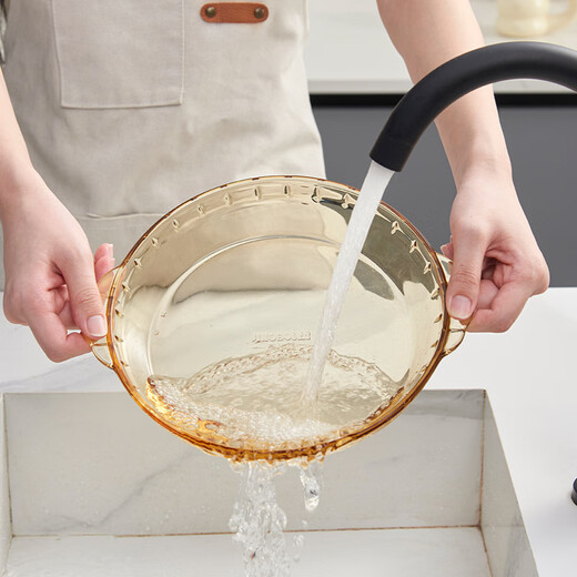 Cilock heat-resistant glass plate household steamed egg vegetable plate fruit plate microwave oven special amber abalone plate 8 inches