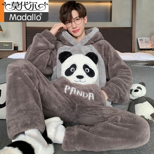 Modal Herren Pyjamas Herrenkoralle Velvet Winter Student Cartoon Lose Winter Flanell verdickte Plüsch-Kleidungsstückset *Zs *9902 [doppelseitiger Plüsch-Set] XL Standard (130-150jin [Jin gleich 0,5 kg]))