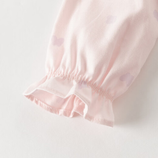 DAVE&BELLA children's shirt spring new pure cotton girls long-sleeved tops sweet children's shirts baby girl bottoming shirt butterfly print ready stock 110 cm (recommended height 100-110cm)