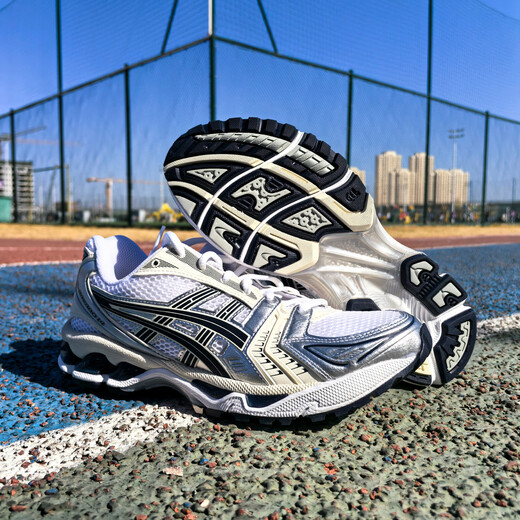Asics Herrenschuhe und Frauenschuhe Laufschuhe. Neuer Sommer Kayano 14 Outdoor Retro Casual Shoes Nicht-rutscharm atmungsaktive Sportschuhe 1203A537-200/Mesh atmungsaktiv/Showfotos und ziehen Sie 10 42/265mm zurück