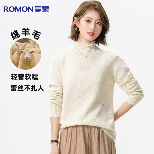 Romon [Wool] Cardigan dames en dentelle à demi-chouchure automne et hiver nouveau pull en tricot pull pull pull vestime pour femmes