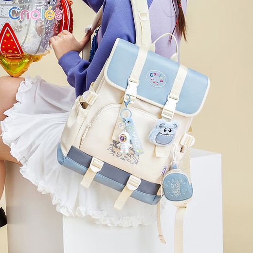 蔻一Cnoles蔻一宇航员双肩包女2025新款学生书包初中女生高颜值背包轻 豆蔻粉