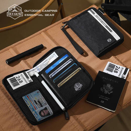 Yusenyi XPAC Outdoor-Reise Anti-Diebes-Zertifikat Aufbewahrungstasche Passportbag Schutz Fall wasserdichte Kartenbeutel in Übersee Kartenbeutel Schwarz