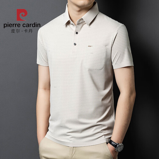 
Pierre cardin 2025 ice silk short-sleeved men's T-shirt middle-aged dad outfit summer thin casual breathable striped polo shirt men red 15286 L 50 recommended weight 125-145 Jin [Jin equals 0.5 kg]