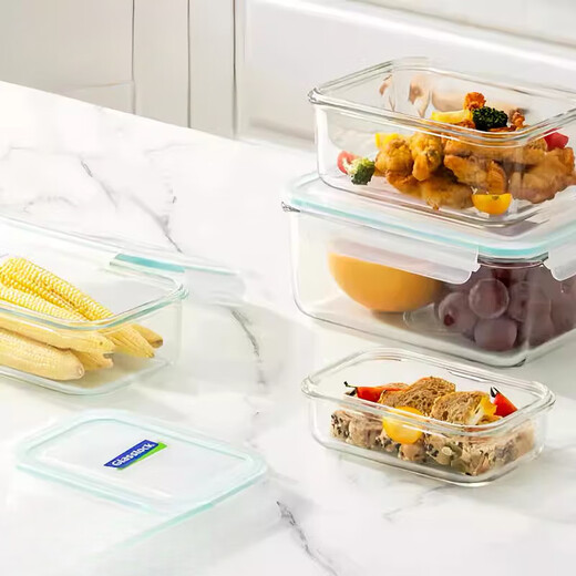 Sealed and freshly sealed and microwaveable office workers' glass bento rice 695ml