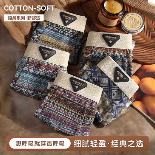 Fitonton Men's Men's Men's Men's Pure Cotton Retro Retro Style 10A Antibactérien Boxer Boxer Boxer Pantalon Men's XL3 Striches