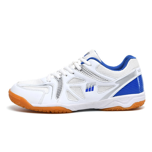 Vier Seasons Original professioneller Tischtennisschuhe für Männer und Frauen Badminton Anti-Schlitten-Wea-Resistant Rindfleisch Sehne Sohle atmungsaktives Mesh Sports Schuhe 688 Weiß und Blau Standard Code 36