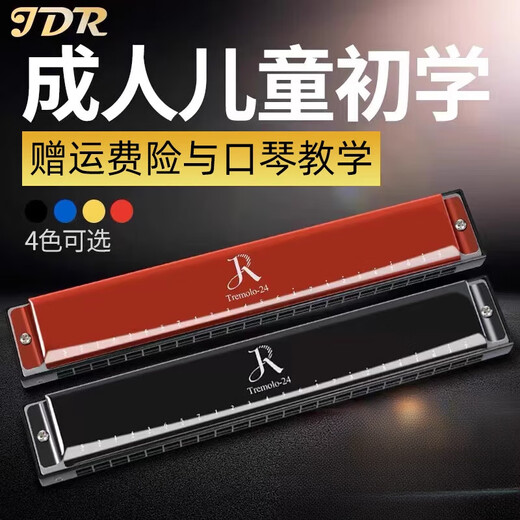 嘉德瑞复音口琴嘉德瑞24孔C调初学者自学可刻字演奏级乐器 马卡龙白【不留指纹+送自学礼包