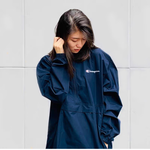 Champion U.S. Champion Windproof Men's and Women's Unisex Half-Zip Windbreaker Jacket Top Pullover Jacket Loss Clearance Navy Blue Thin S 155-165cm/45-60kg