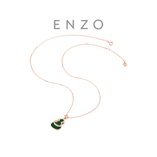 Chow Tai Fook ENZO Colorful Gourd 18K Gold Malachite Diamond Necklace