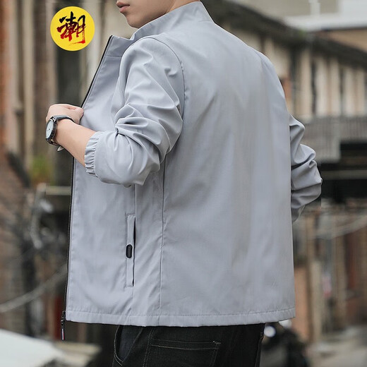 Baleno S&K series jacket men's spring and autumn thin jacket men's stand-up collar slim casual trendy simple men's clothing black XL (recommended 135-150Jin Jin equals 0.5 kg)