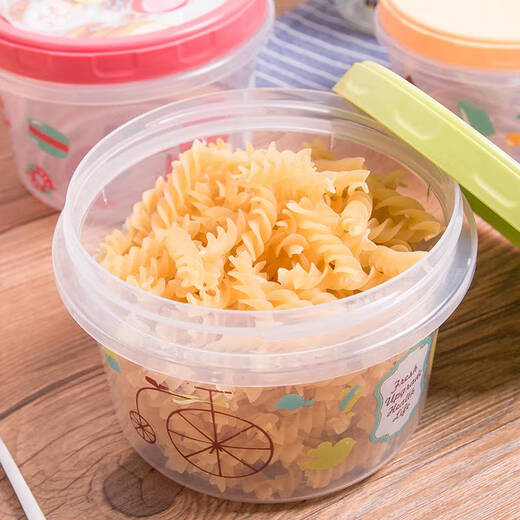 Baja de recién llegada de Yonghuan Round Microonda REFRISTA BOWL REFRIGADOR Caja de almacenamiento de almacenamiento de frutas Amarillo de tres paquetes 250m 1396